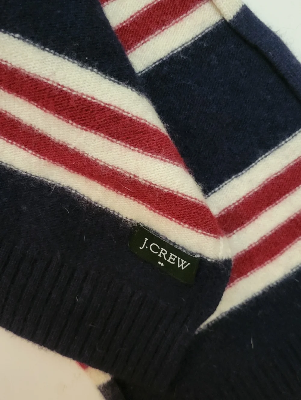Vintage J.Crew University Stripe Scarf Wool/Cashmere Blend Y2K Preppy‎ Americana
